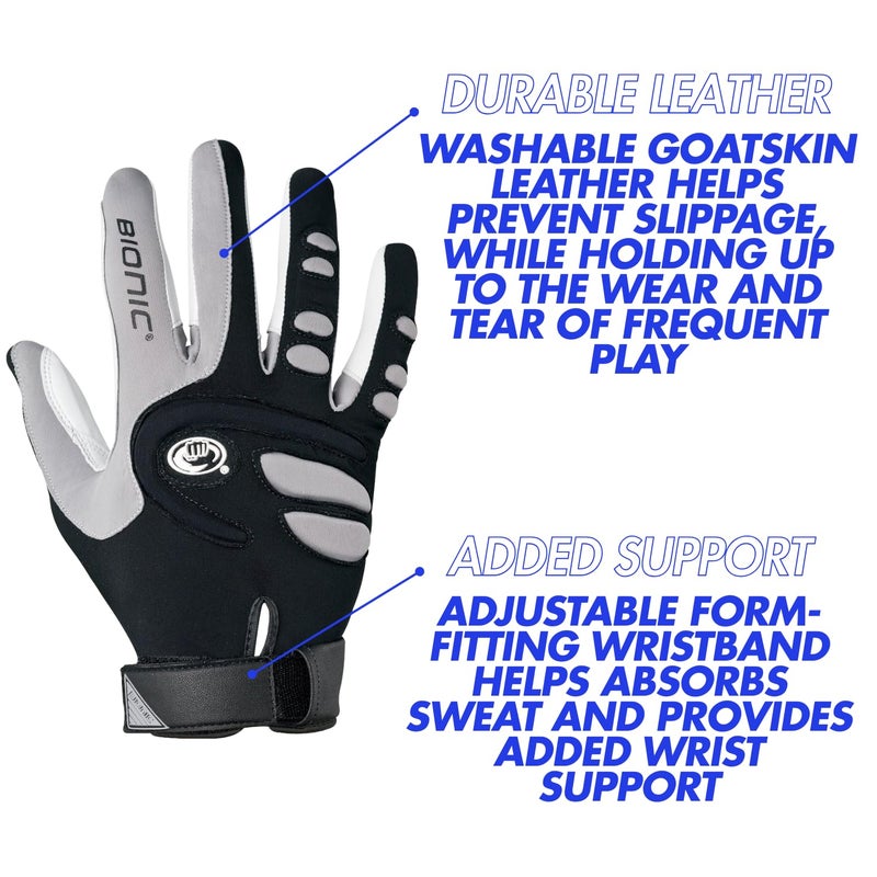 Bionic Men's Right Hand Racquetball Glove, Medium , Black/White - Image 3